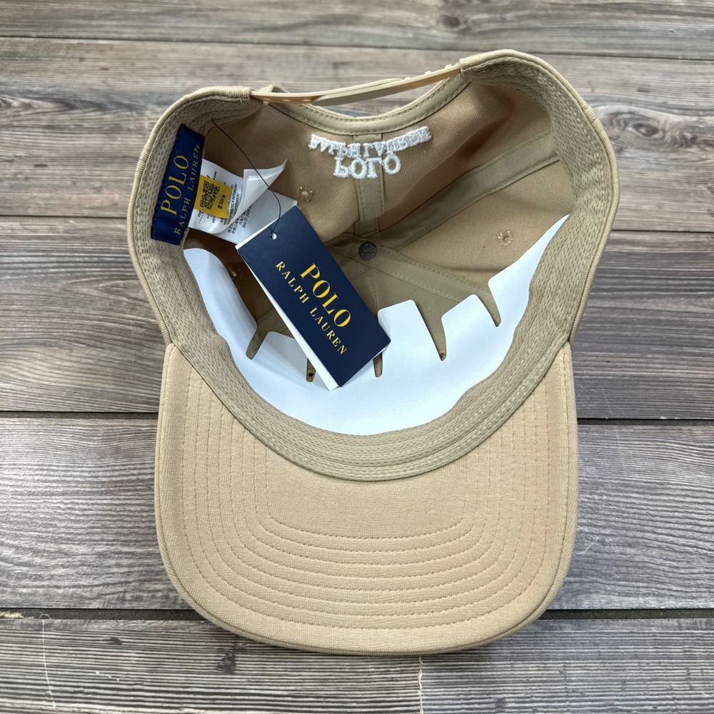 Polo Ralph Lauren Mens Ponte Ball Cap Tan White Pony NWT - Picture 4 of 6